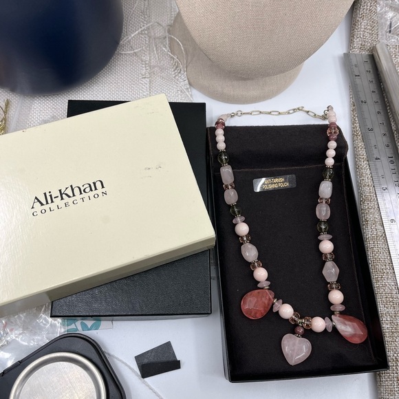 Vintage Ali-Khan Adjustable Gemstone Necklace with Sterling Silver Chain, 16-18" - Picture 16 of 16